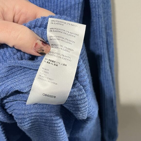 We the Free People Main Squeeze Hacci Top Women’s Small Blue Slouchy Oversized - Picture 5 of 7